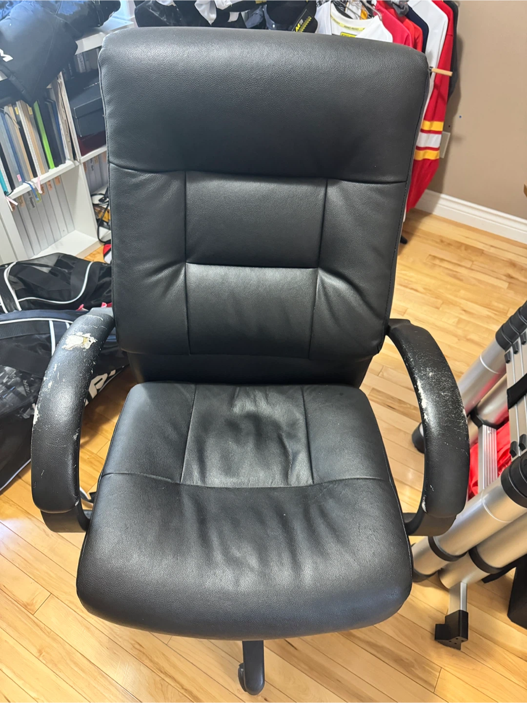 Black Faux Leather Office Chair
