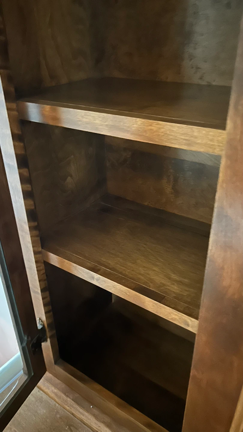 Wooden Hutch with Glass Doors and Drawers - photo 5