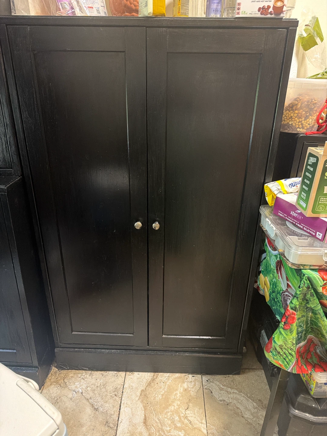 Black Cabinet with Shelves