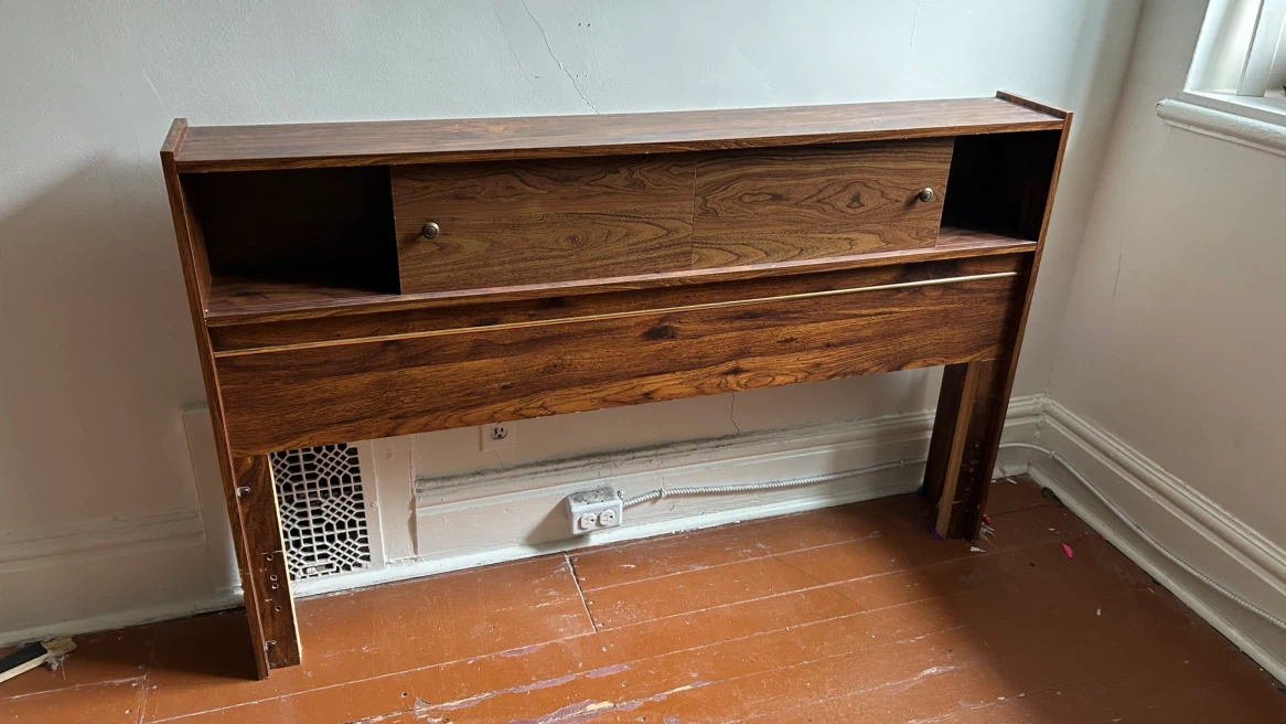 Wood Headboard with Storage