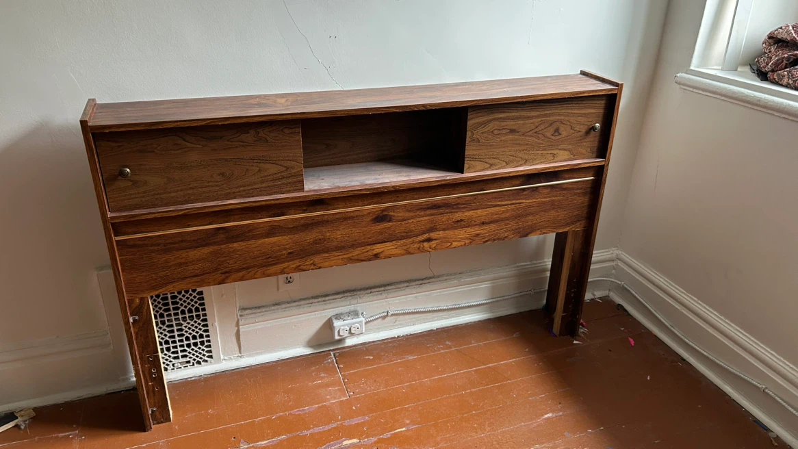Wood Headboard with Storage - photo 2