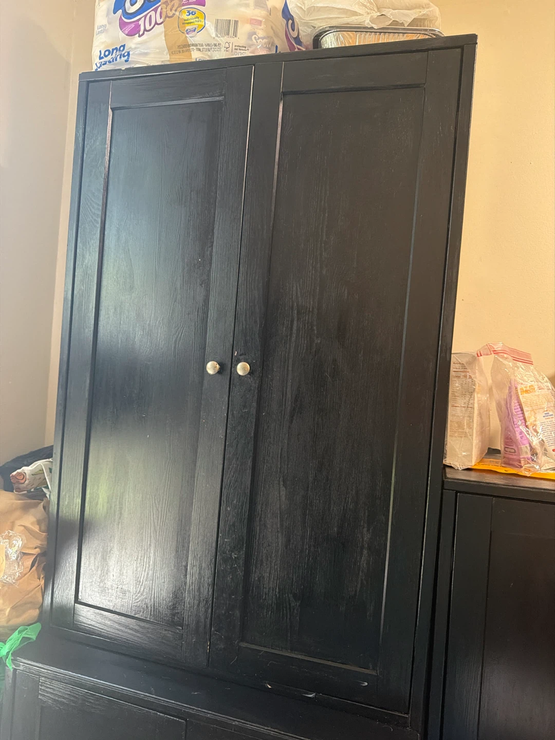 Black Wooden Storage Cabinet - photo 2