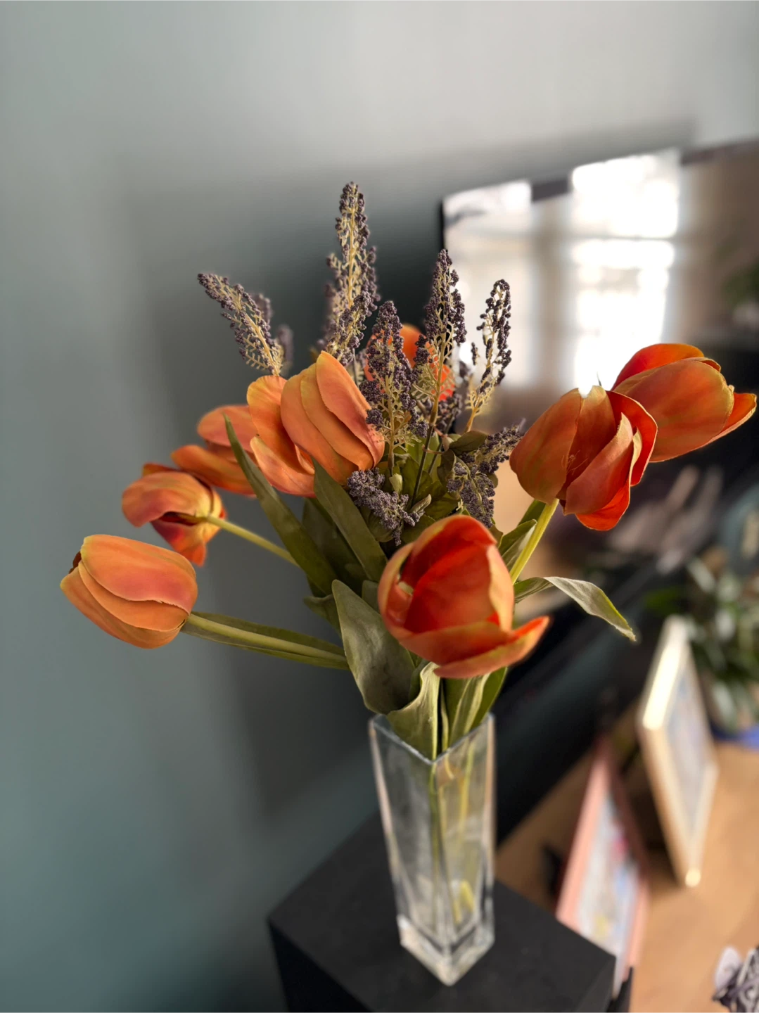 Orange Tulip Artificial Flower Arrangement - photo 3