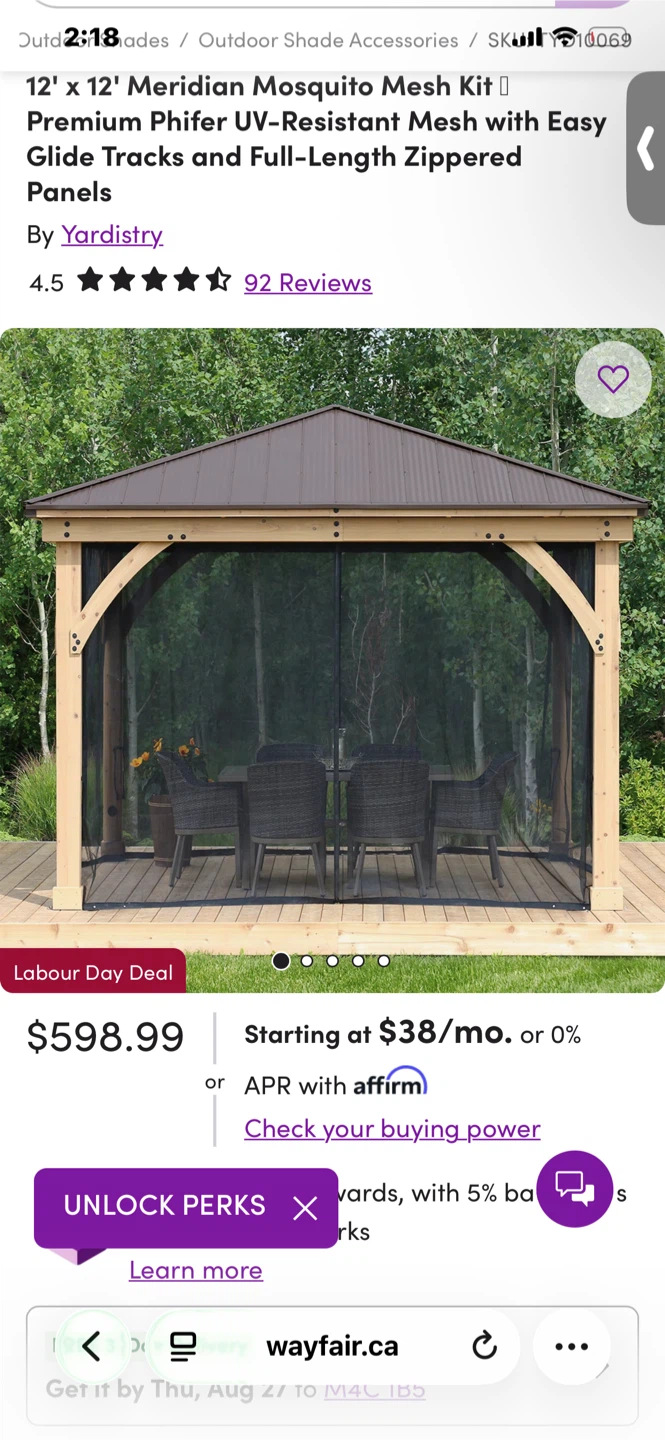 12' x 12' Meridian Mosquito Mesh Kit