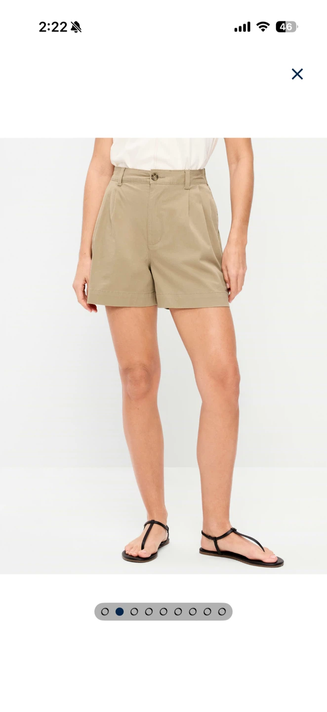 Khaki pleated high waisted shorts - photo 3