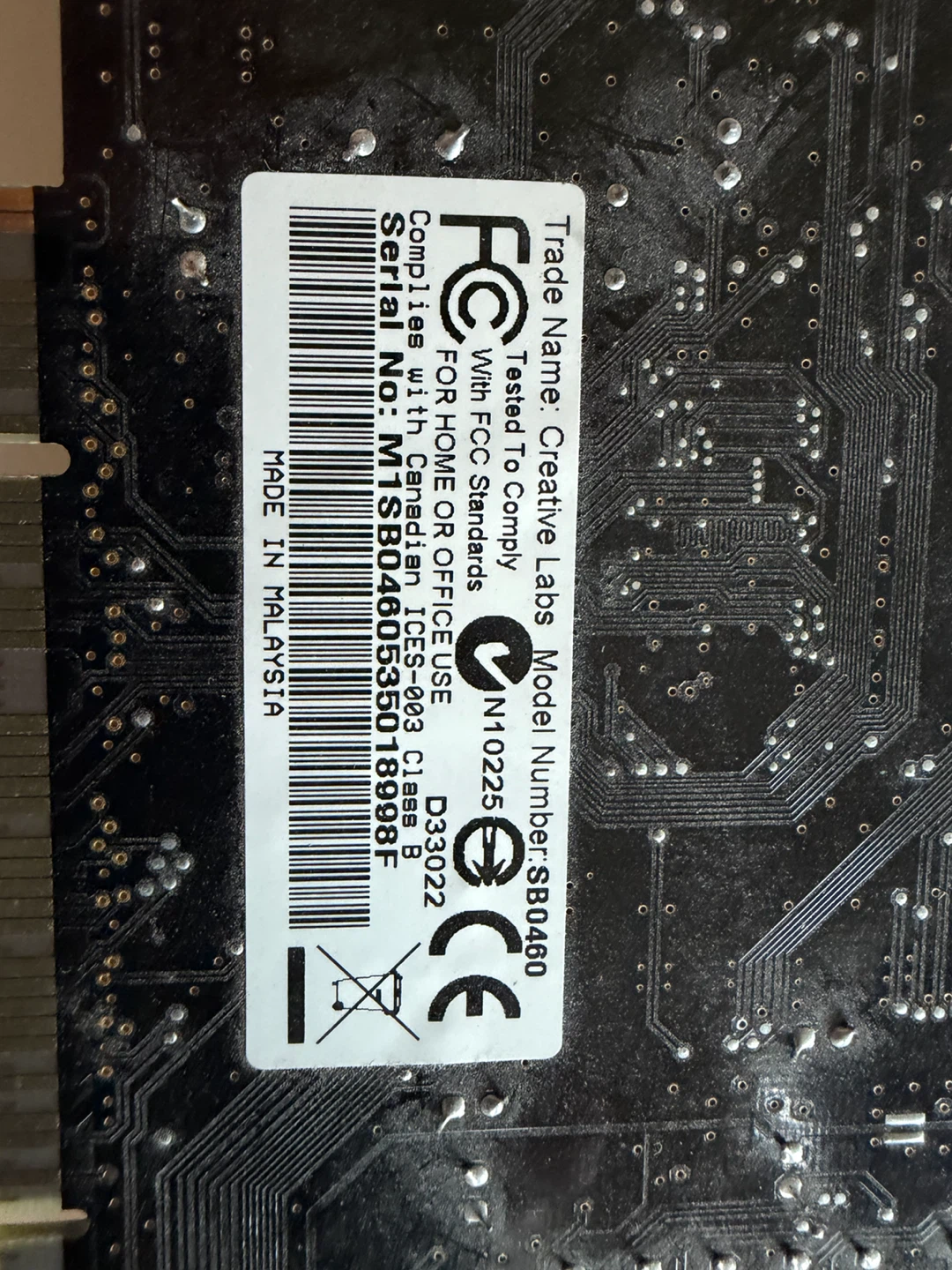 Creative Labs Sound Blaster SB0460 Sound Card