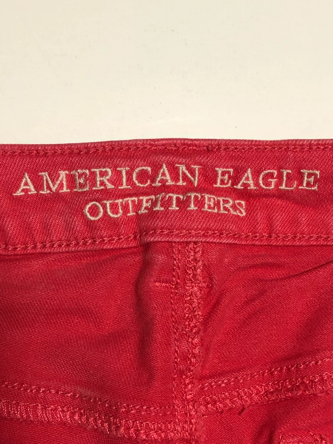 Preowned American Eagle Outfitters Red Stretch Denim Shorts - photo 4