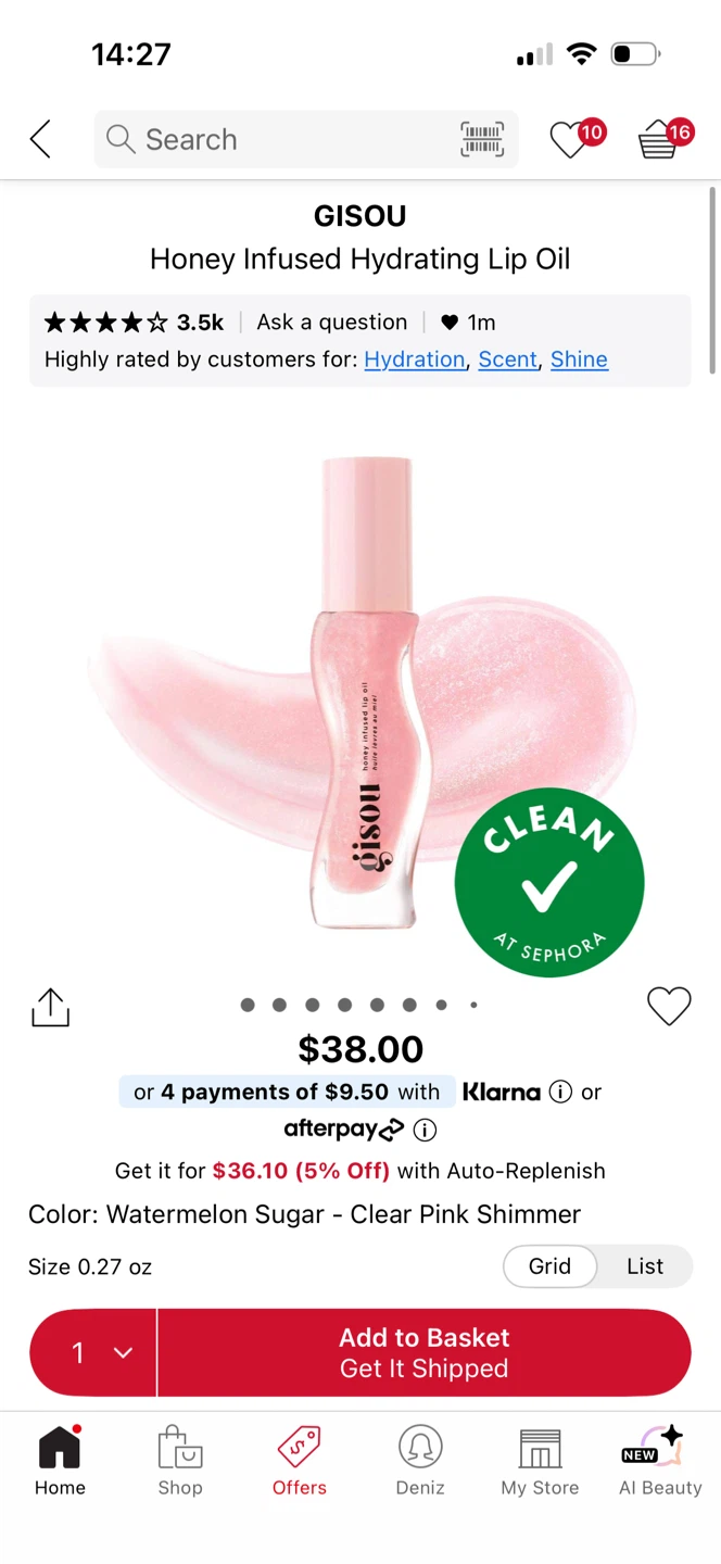 Gisou Honey Infused Hydrating Lip Oil - Watermelon Sugar - photo 3