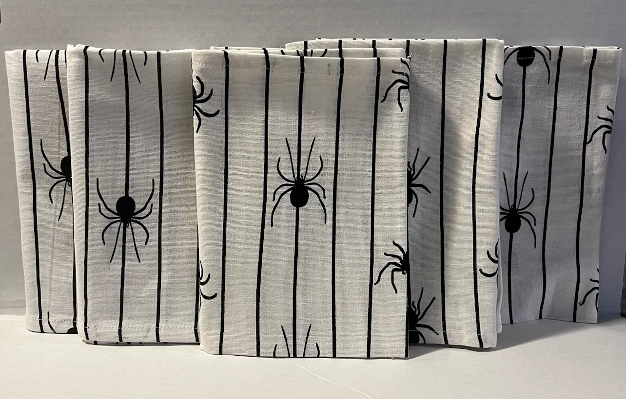 Cynthia Rowley Halloween Spider Web Cloth Napkins - Set of 6
