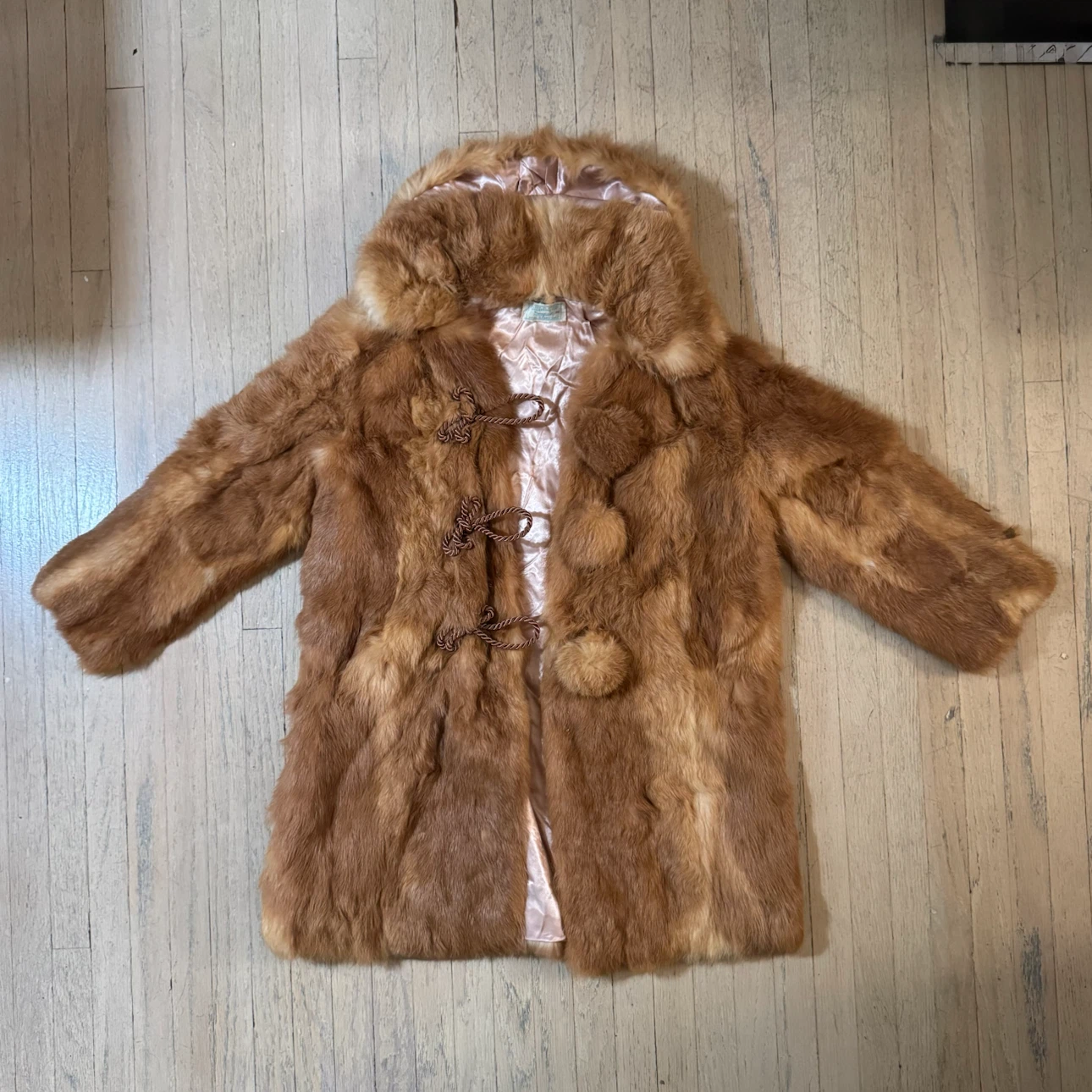 Girls (4-6 years) Simpson's Real Rabbit Hair Hooded Coat