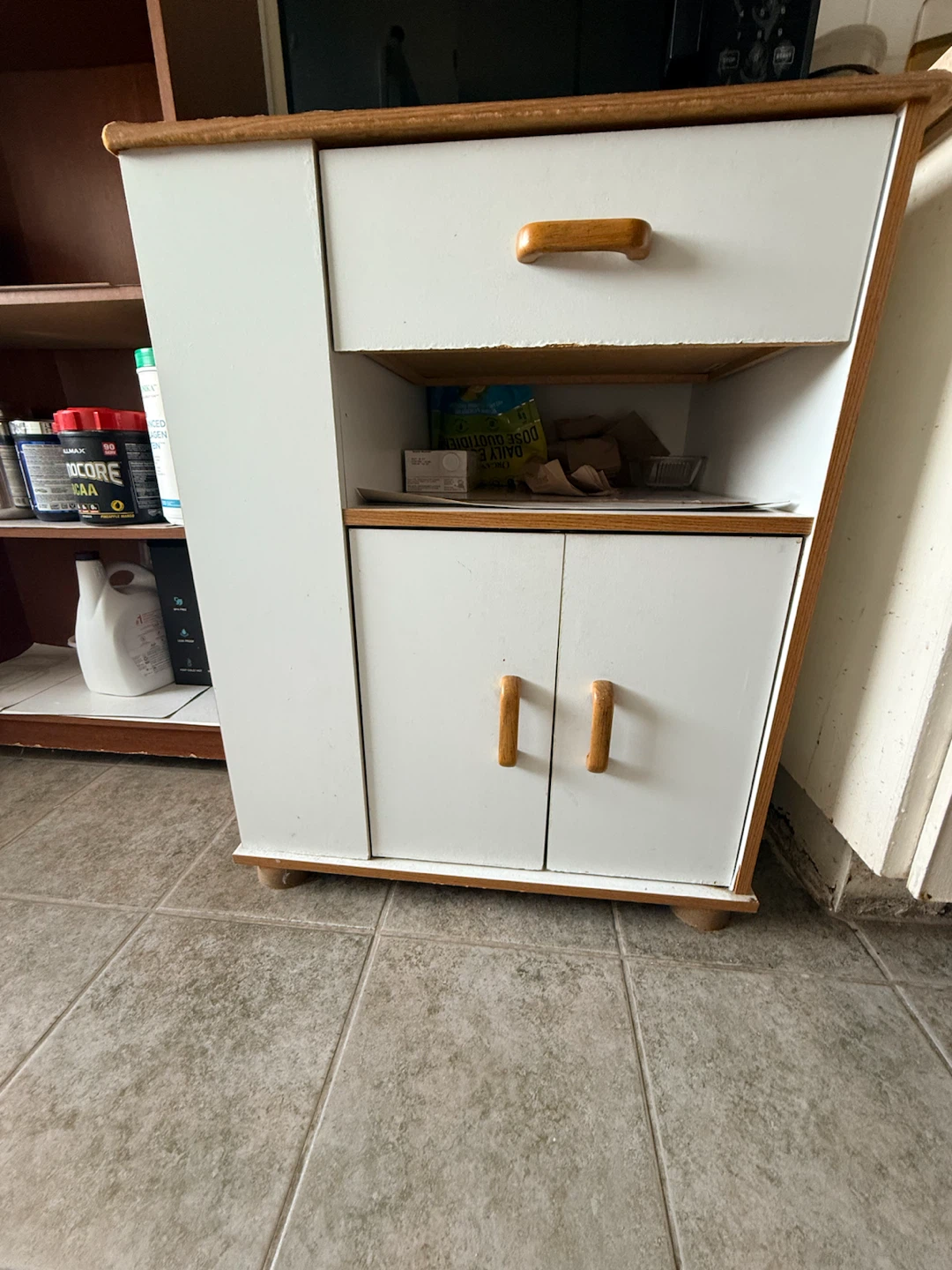 Kitchen Storage Cabinet with Drawer and Doors