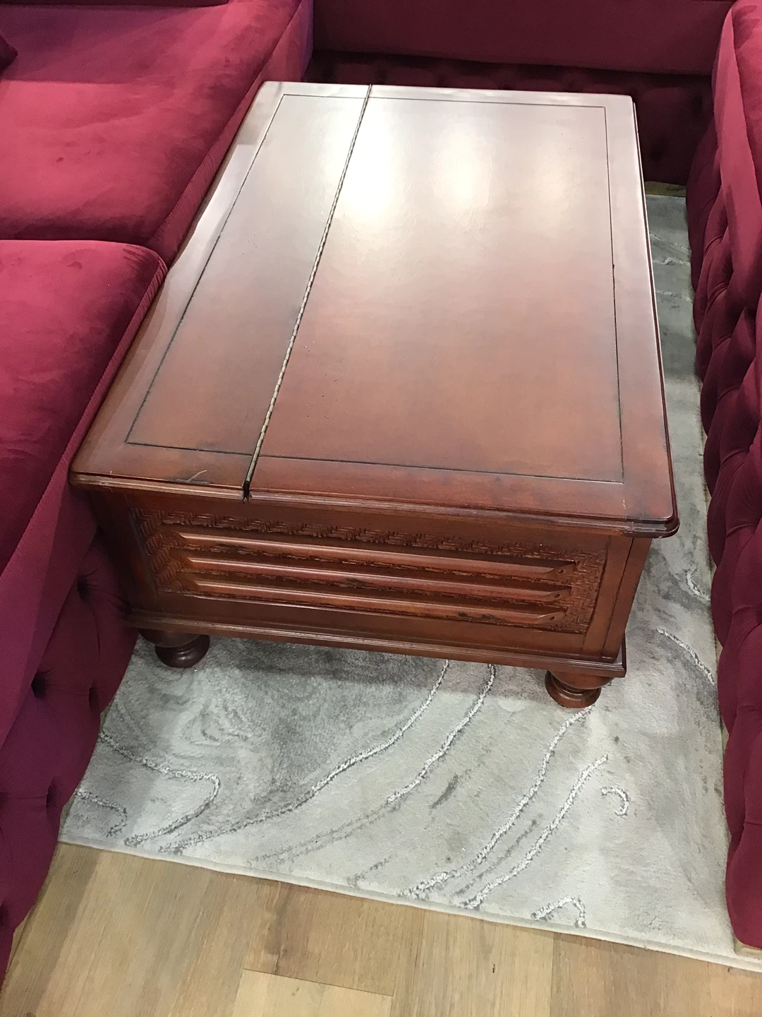 Wooden coffee table with storage
