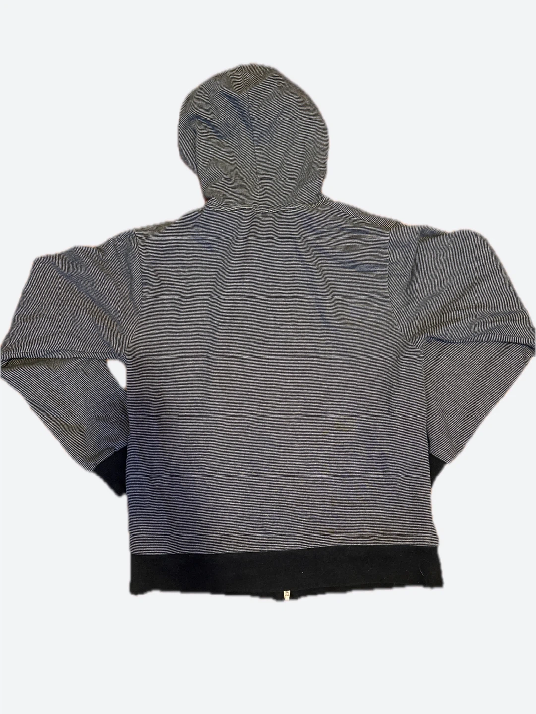 Old Navy Black and White Striped Zip-Up Hoodie - photo 2