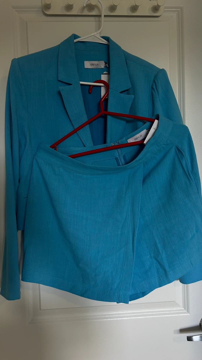 Greylin blue blazer and skirt set - photo 2