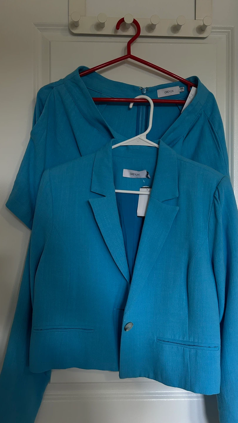 Greylin blue blazer and skirt set - photo 3