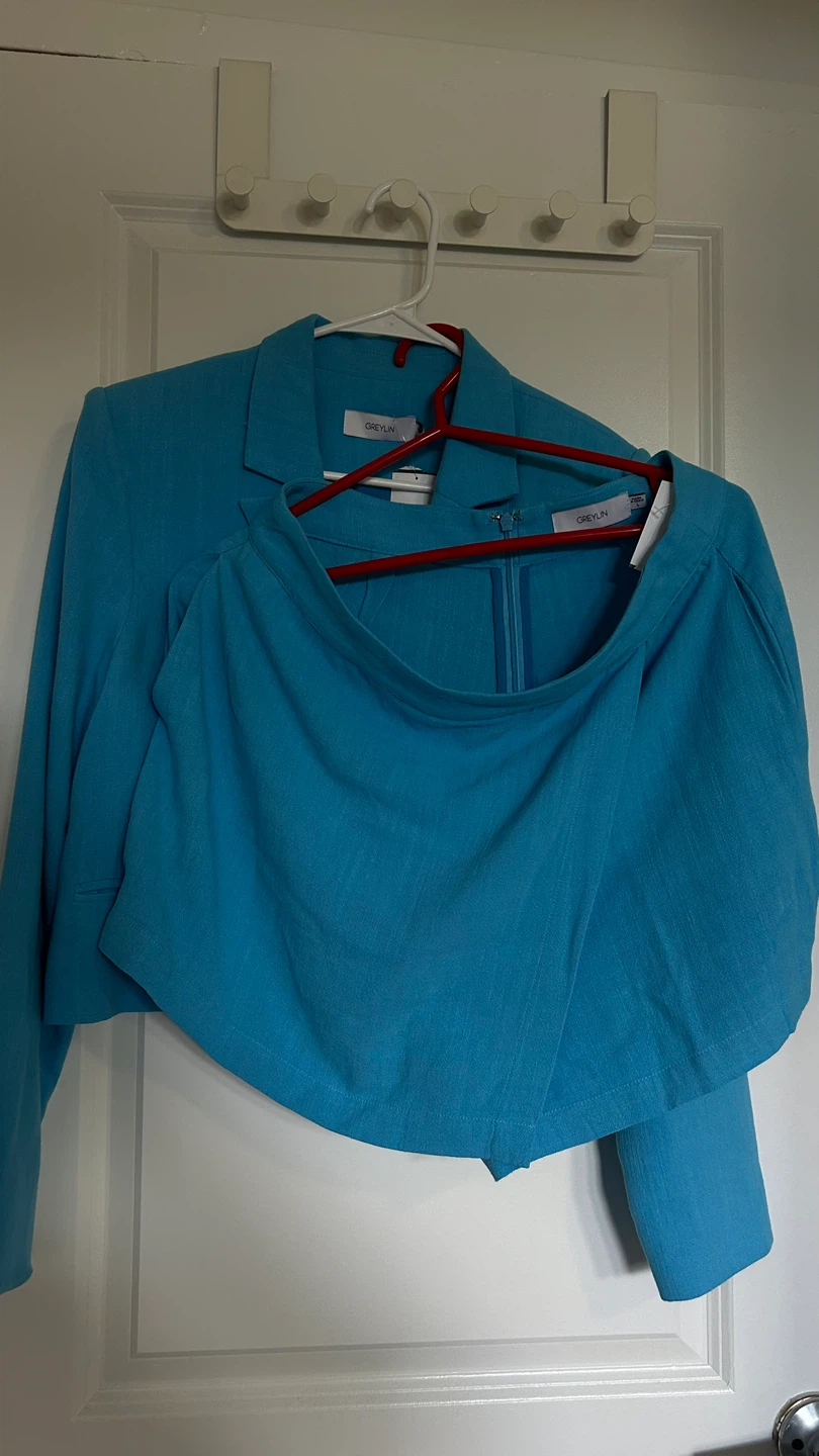 Greylin blue blazer and skirt set - photo 4