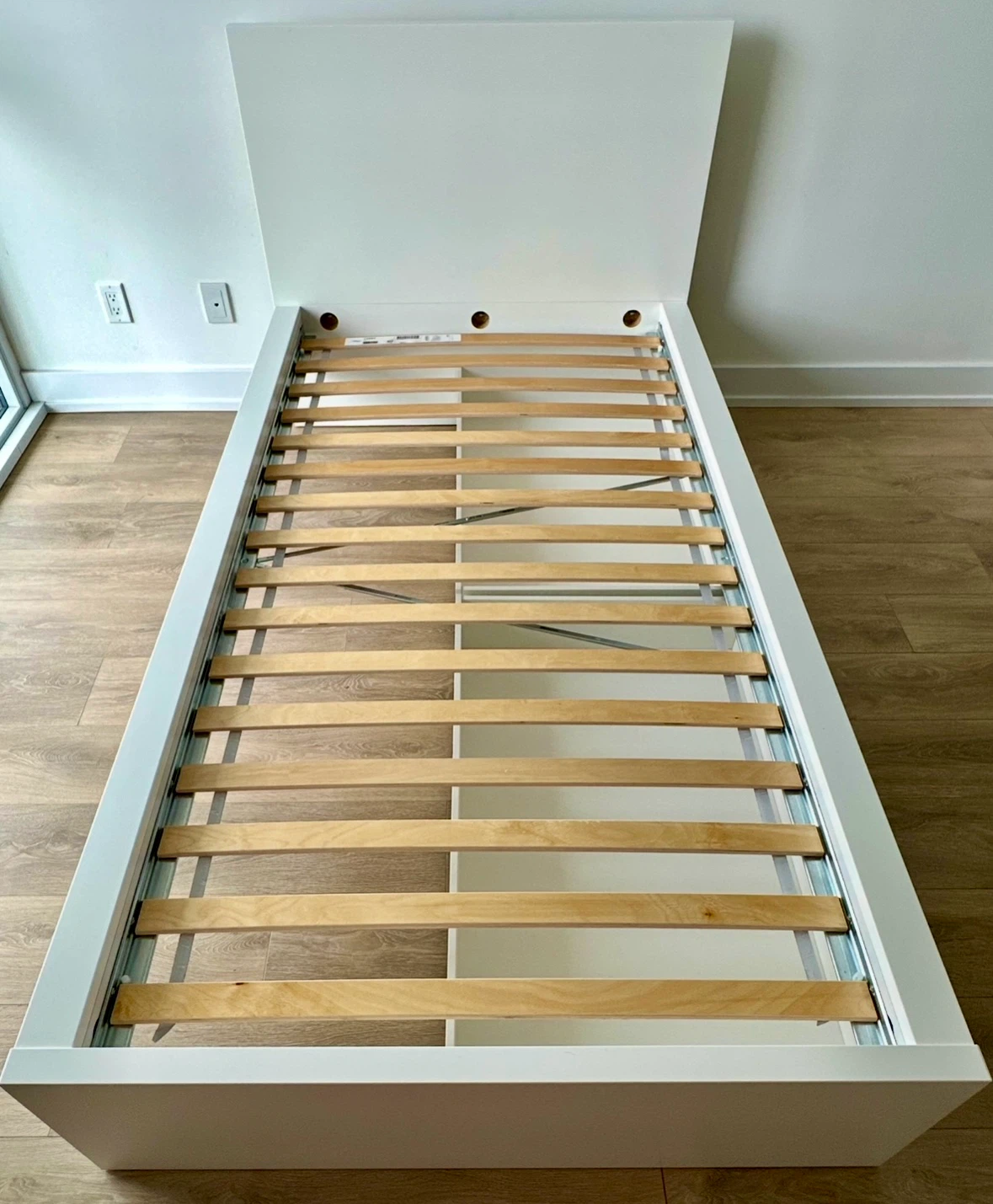 IKEA  Bed frame, high, white/Luröy, Twin + 2 storage - photo 4