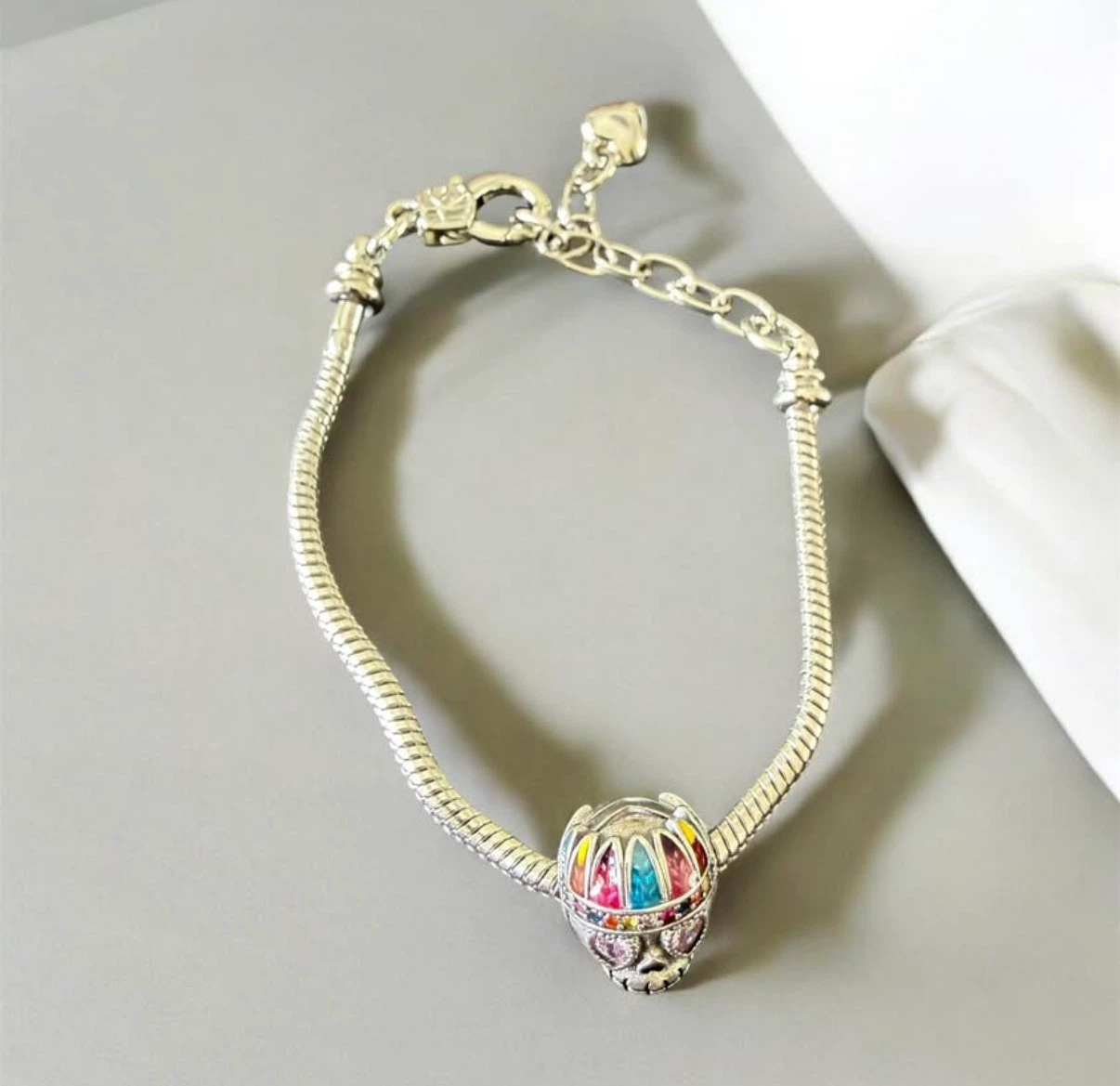 Bracelet with Colourful Skull Charm - photo 2