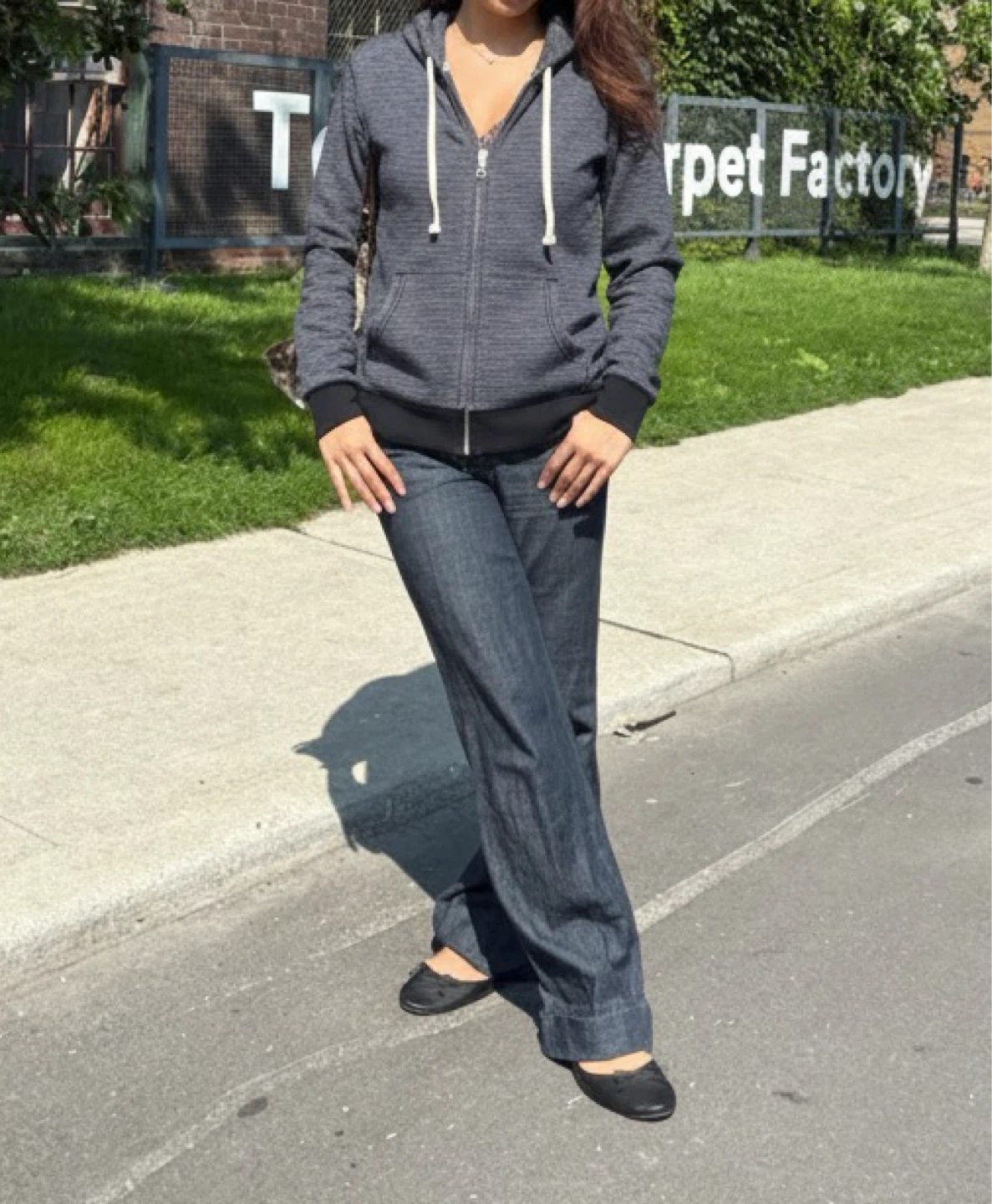 Old Navy Black and White Striped Zip-Up Hoodie - photo 3