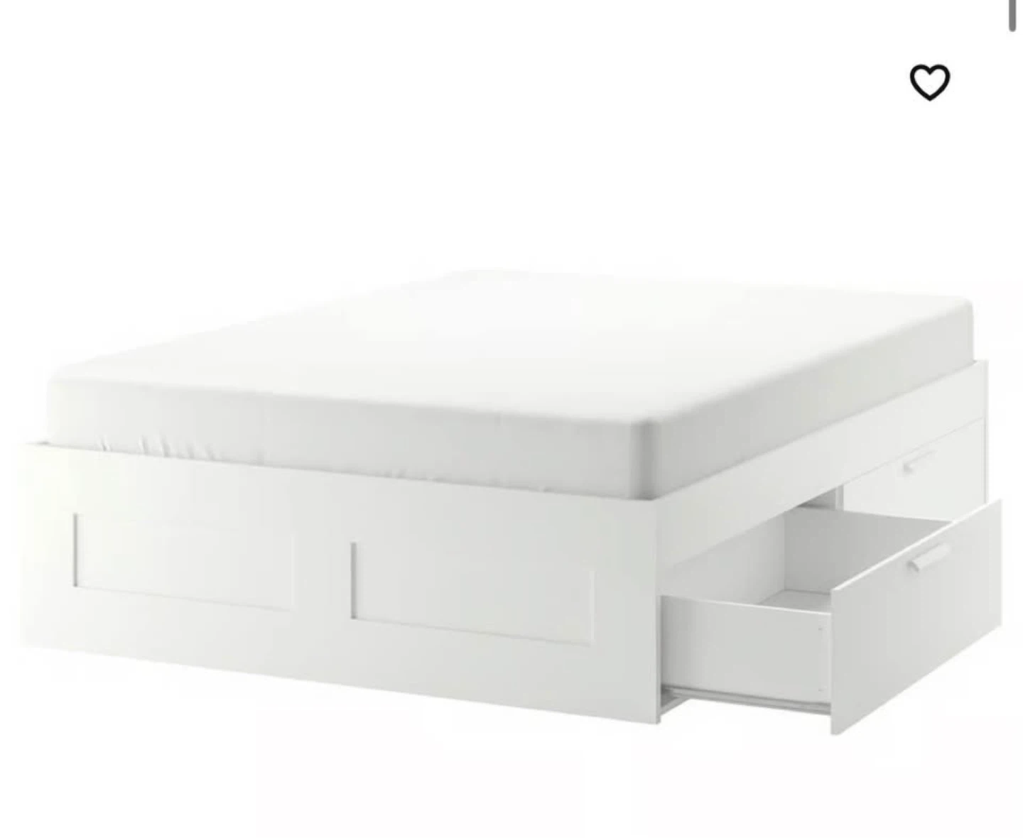 IKEA BRIMNES Queen bed frame with storage white - photo 2