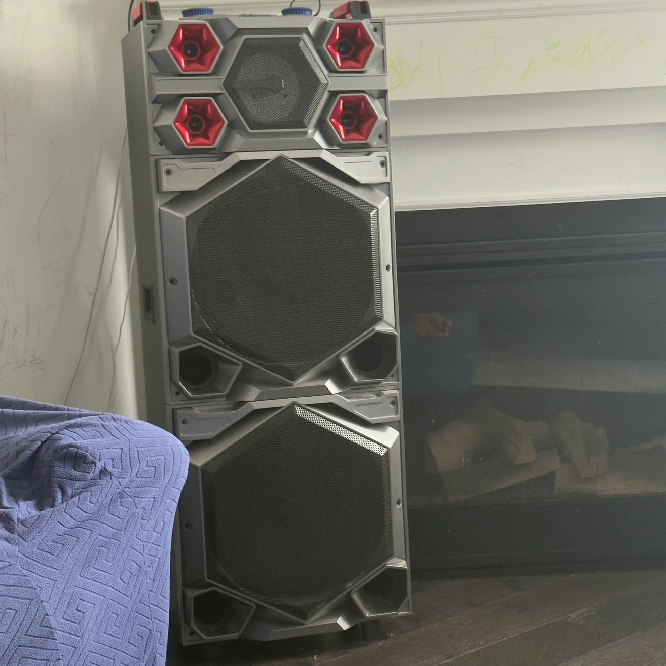 Large Speaker System with Red LED Accents