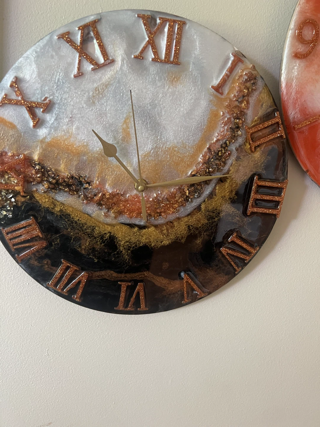 Handmade Resin Wall Clock - photo 2