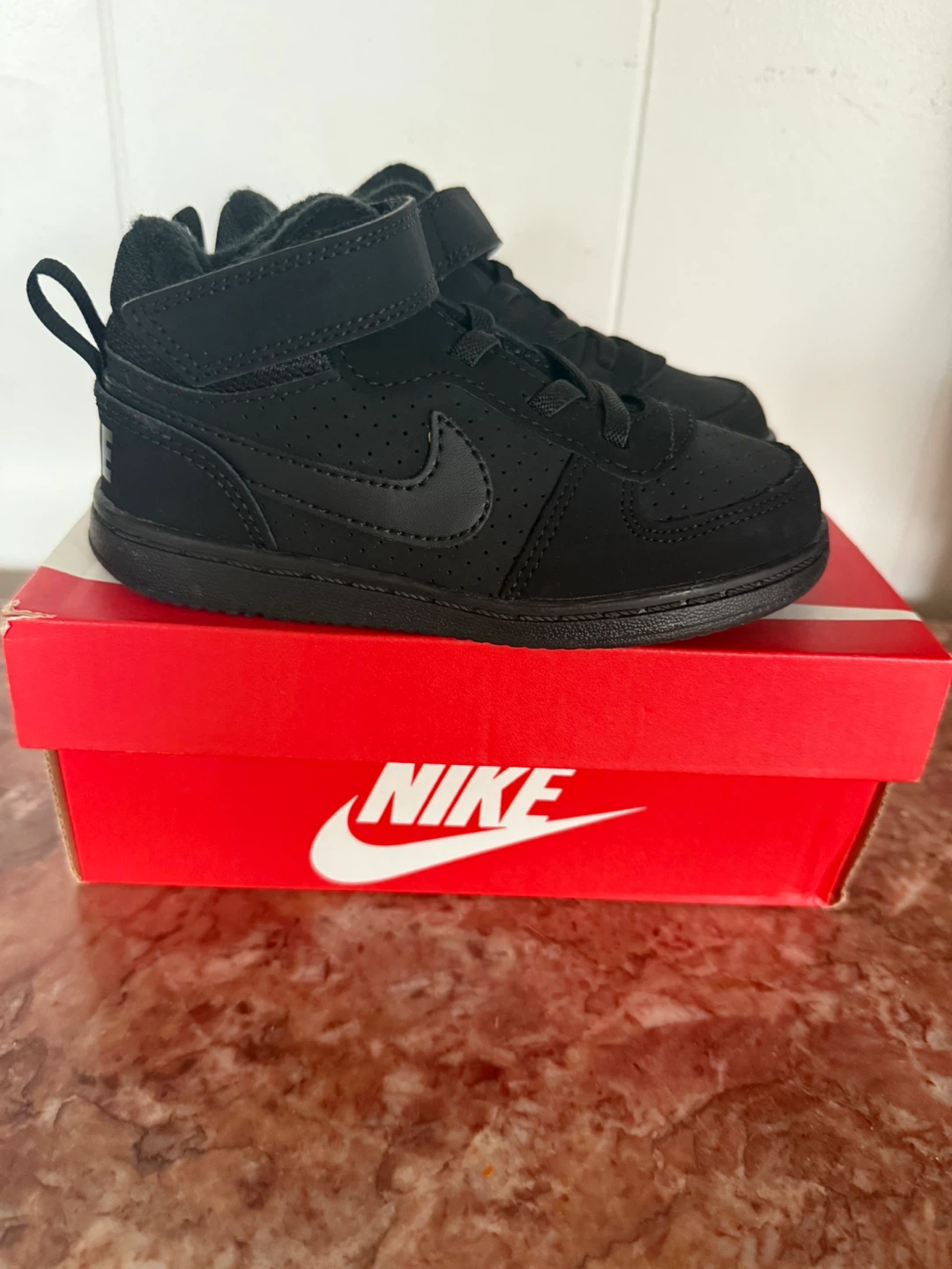 Nike Court Borough Mid TDV Toddler Shoes Black Size 9c