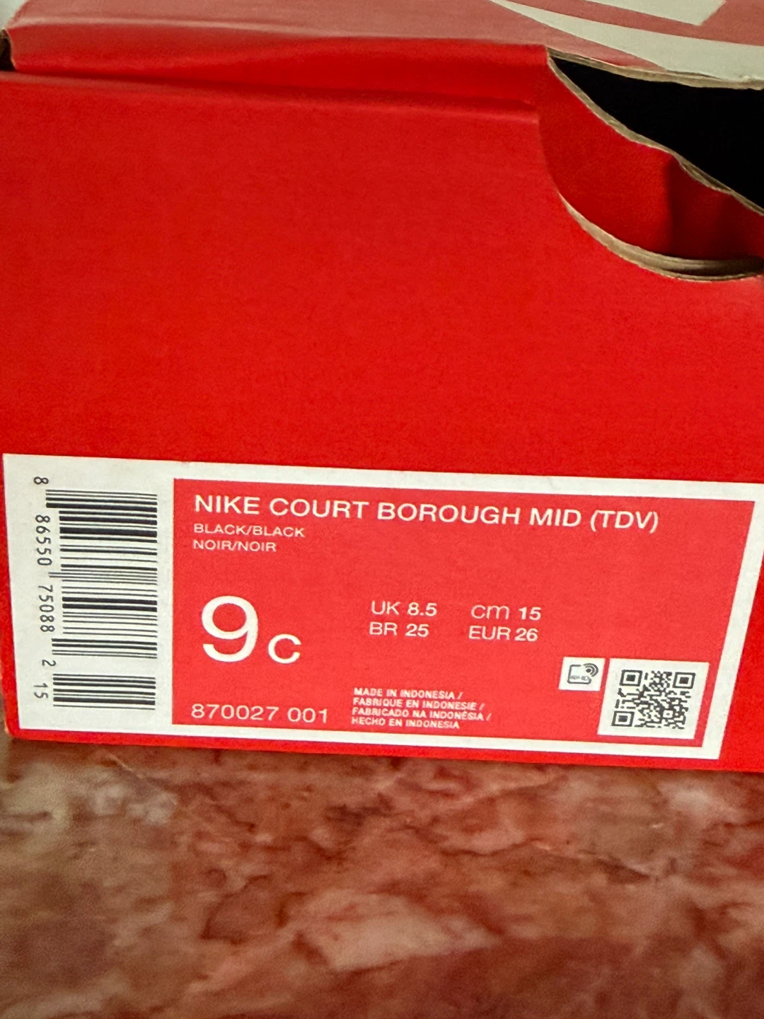 Nike Court Borough Mid TDV Toddler Shoes Black Size 9c - photo 3
