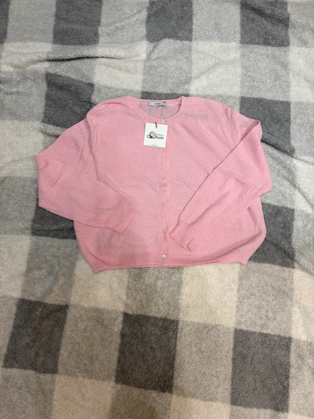 Cardigan - Pink/ Light Sage Green - photo 2