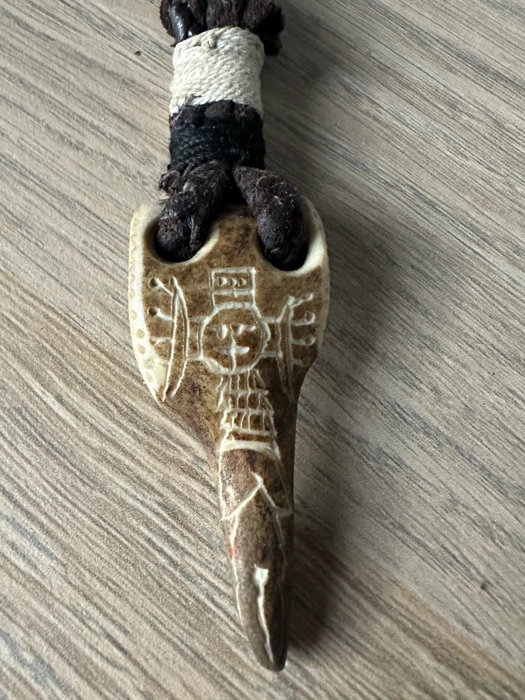VINTAGE NATIVE SAMI DEER ANTLER NECKLACE INDIGENOUS JEWELLERY - photo 2