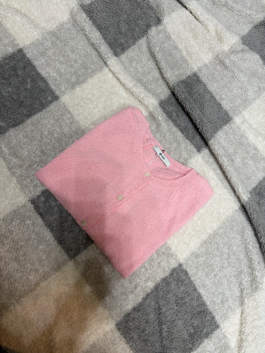 Cardigan - Pink/ Light Sage Green
