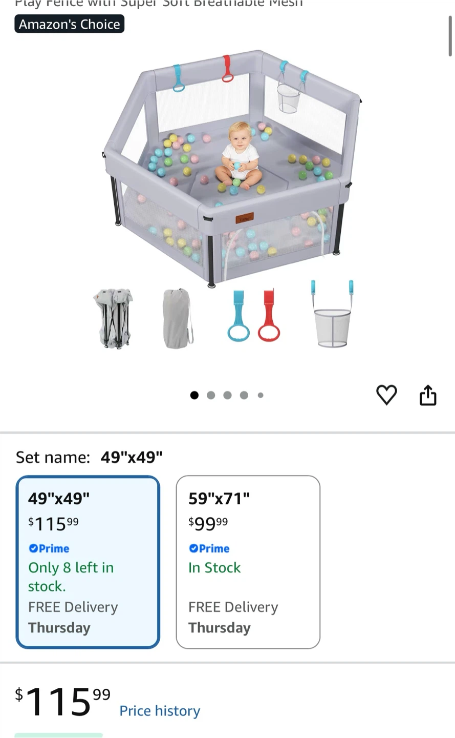 FOLDABLE BABY PEN, 49inches - photo 5