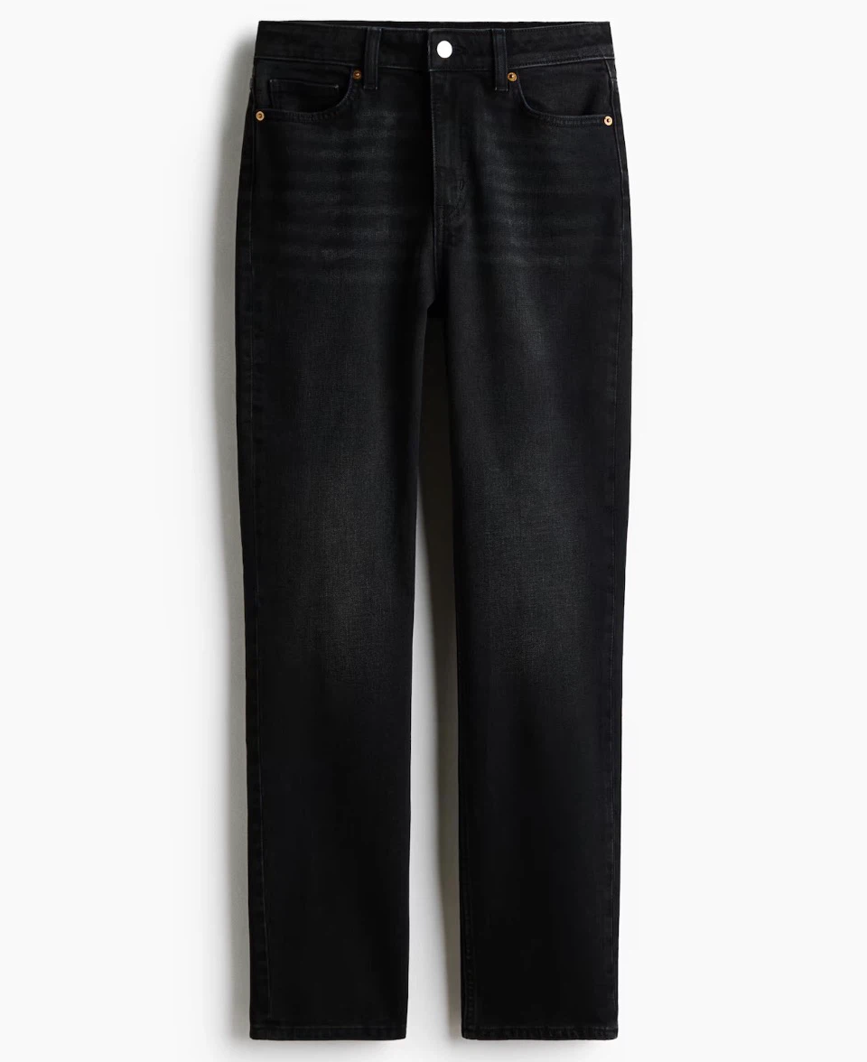 Black straight leg jeans