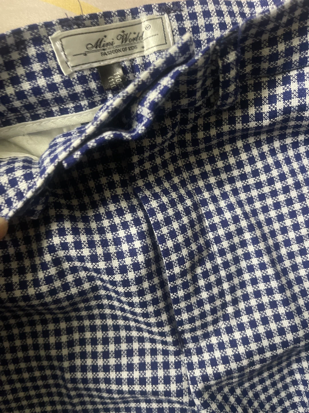 Mini World 3-piece blue and white checkered kids suit size 110 - photo 3