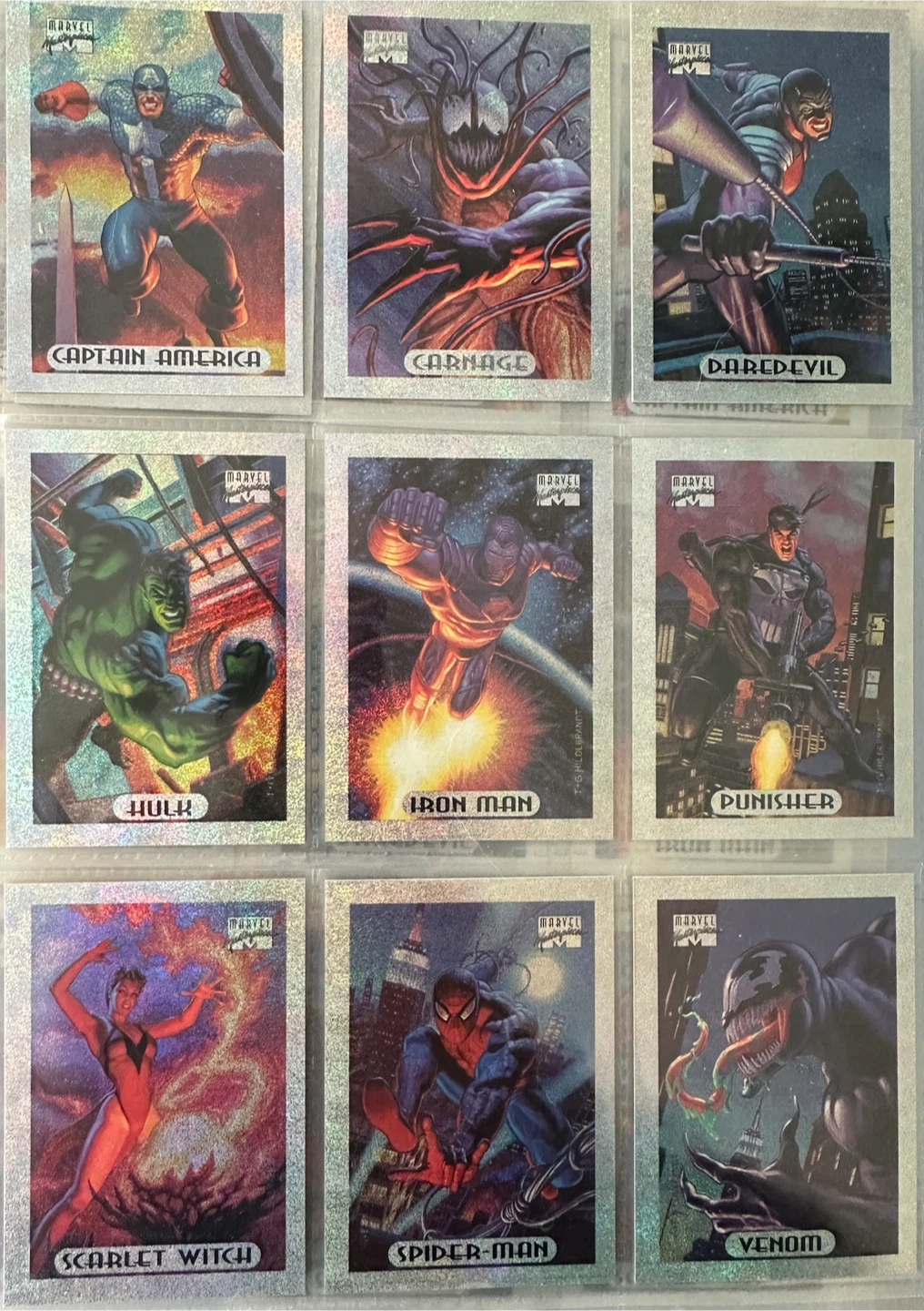 1994 Complete Marvel Masterpieces Silver Holifoils Set