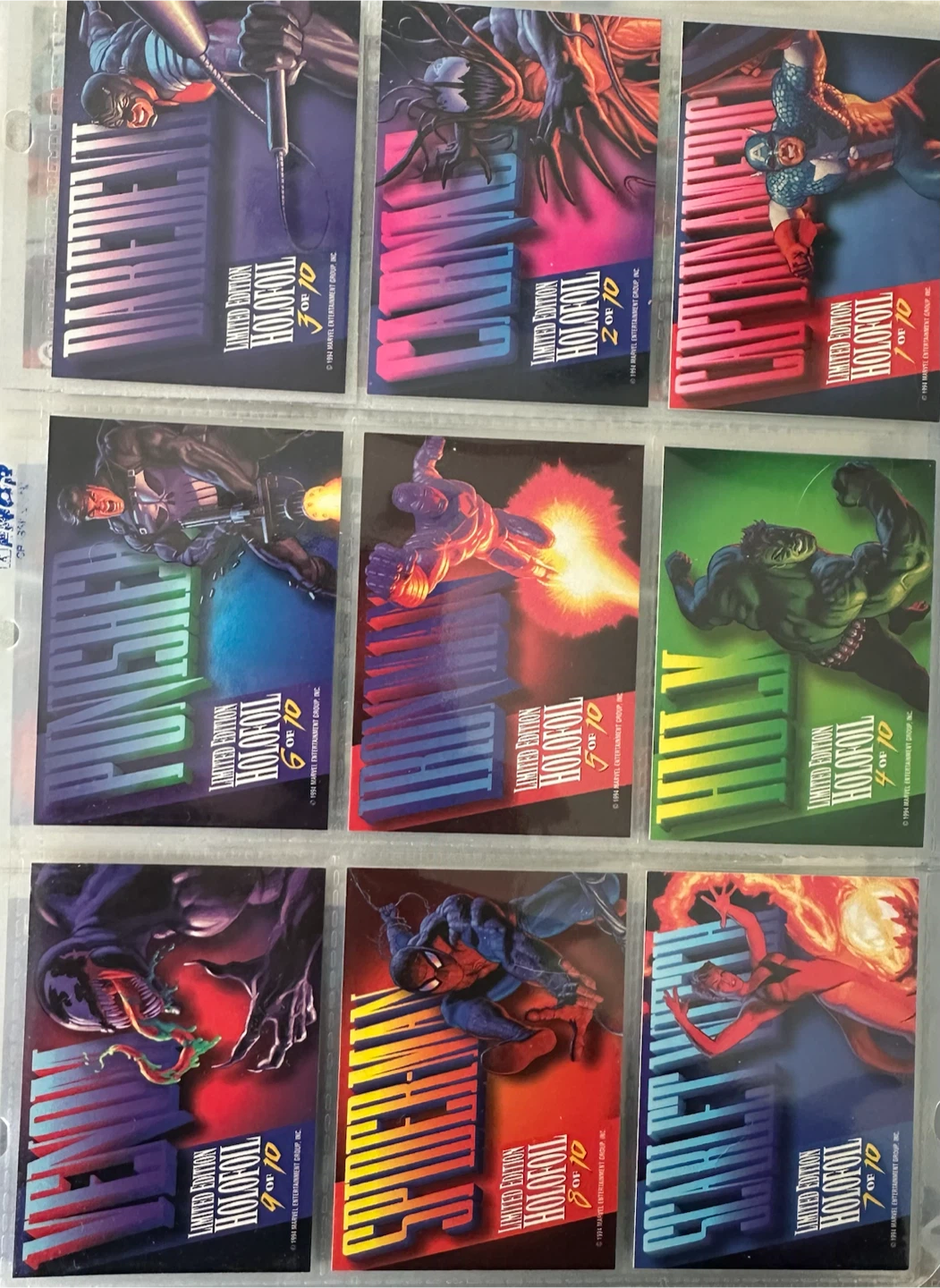 1994 Complete Marvel Masterpieces Silver Holifoils Set - photo 2
