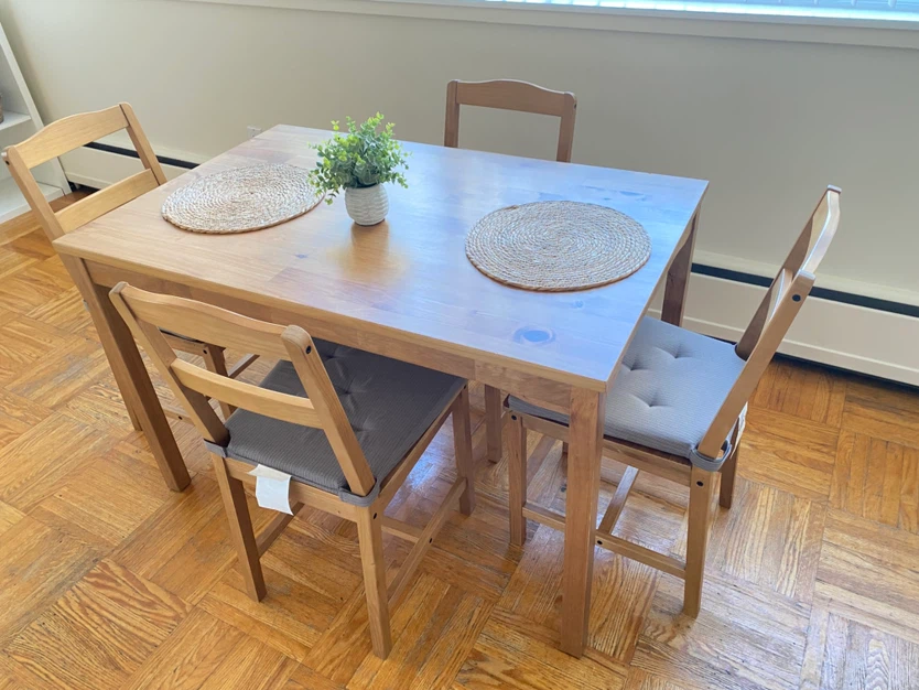 IKEA dining table and four chairs