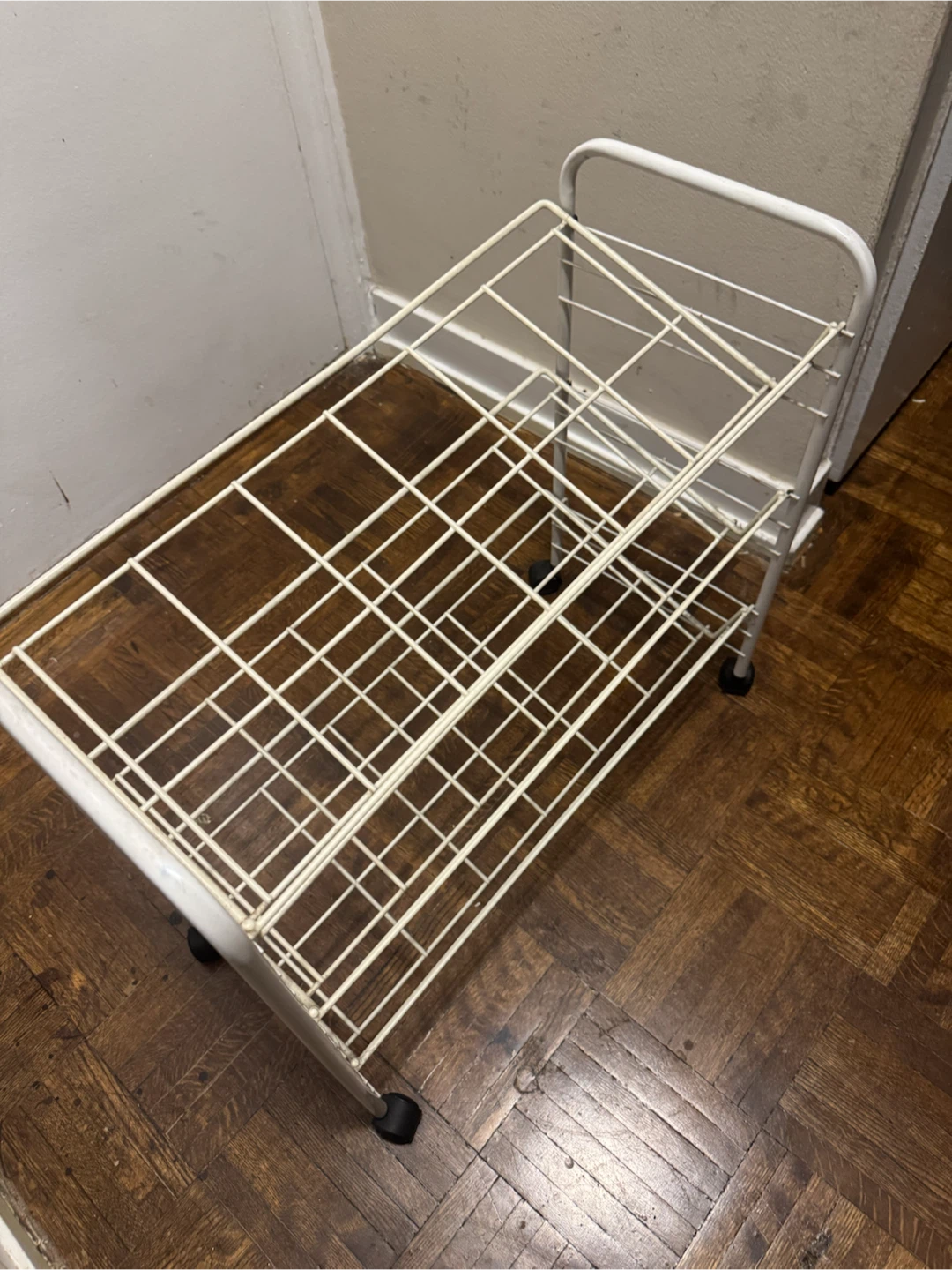 White 3-tier wire rolling cart