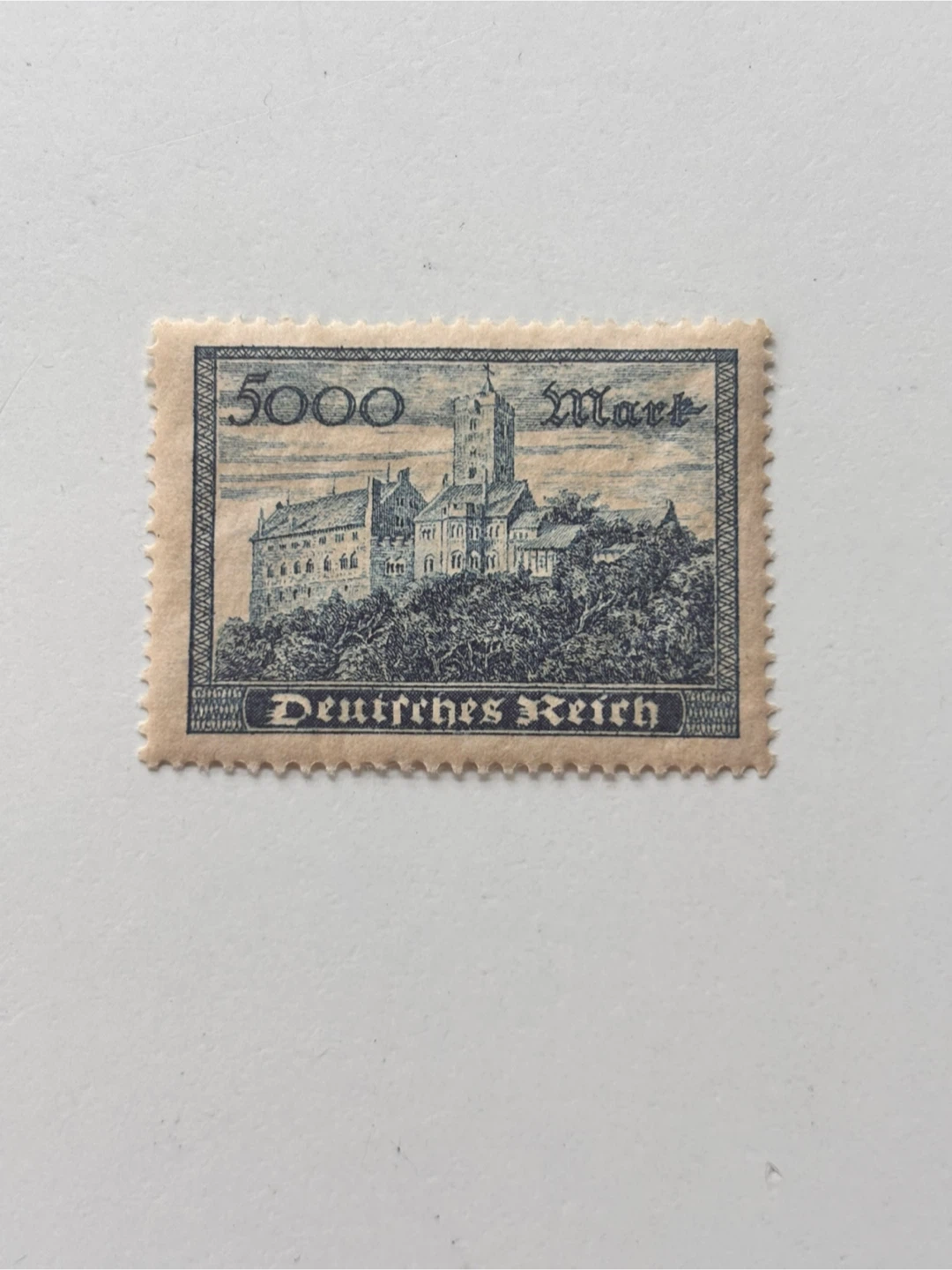 Vintage German 5000 Mark Deutsches Reich Postage Stamp