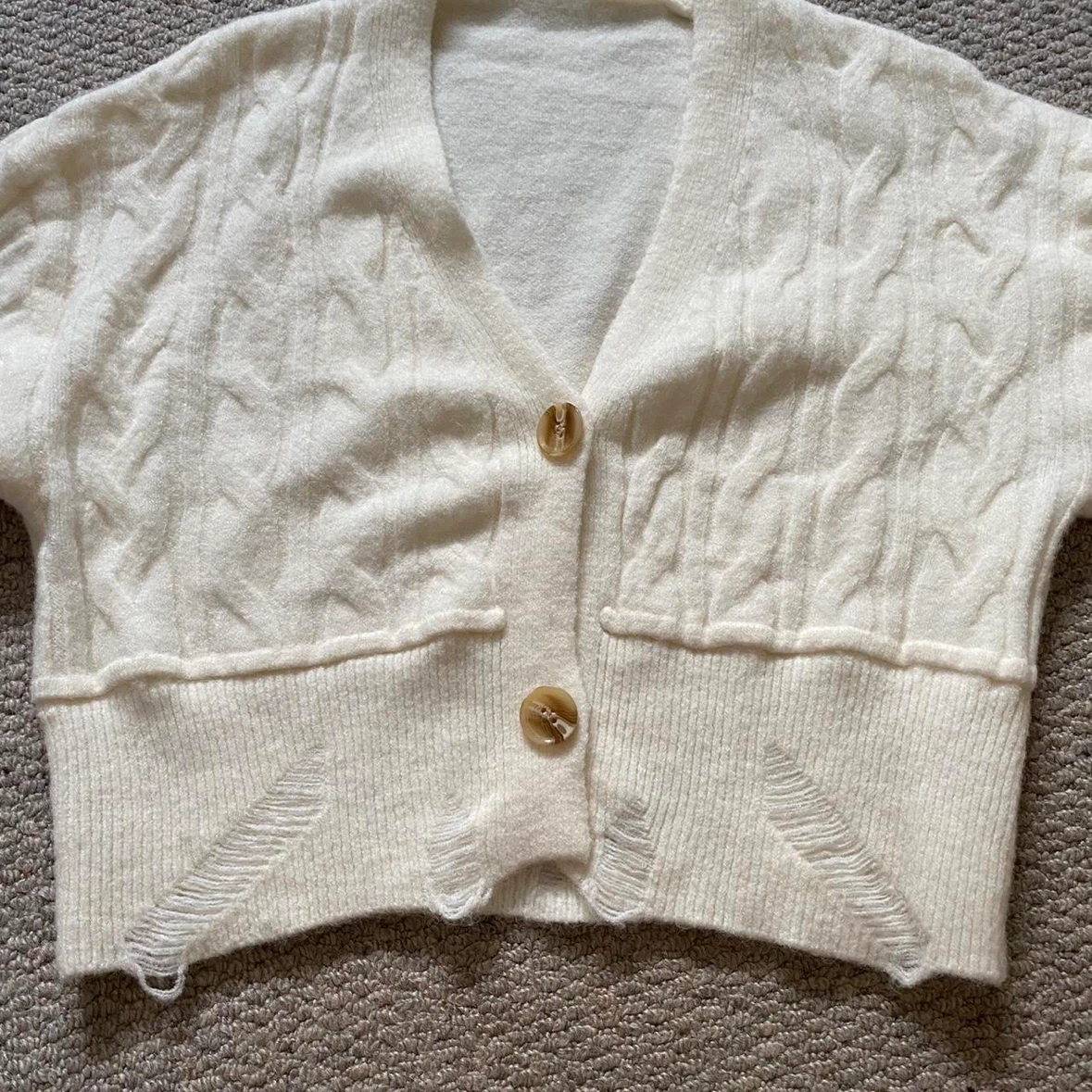 Ladies Cotton - Cream Colour Cardigan - Size Small - photo 2