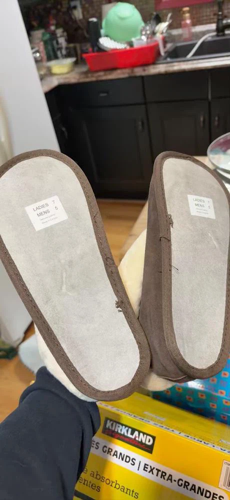 Brown Genuine Leather Sheepskin Suede Slippers - photo 2
