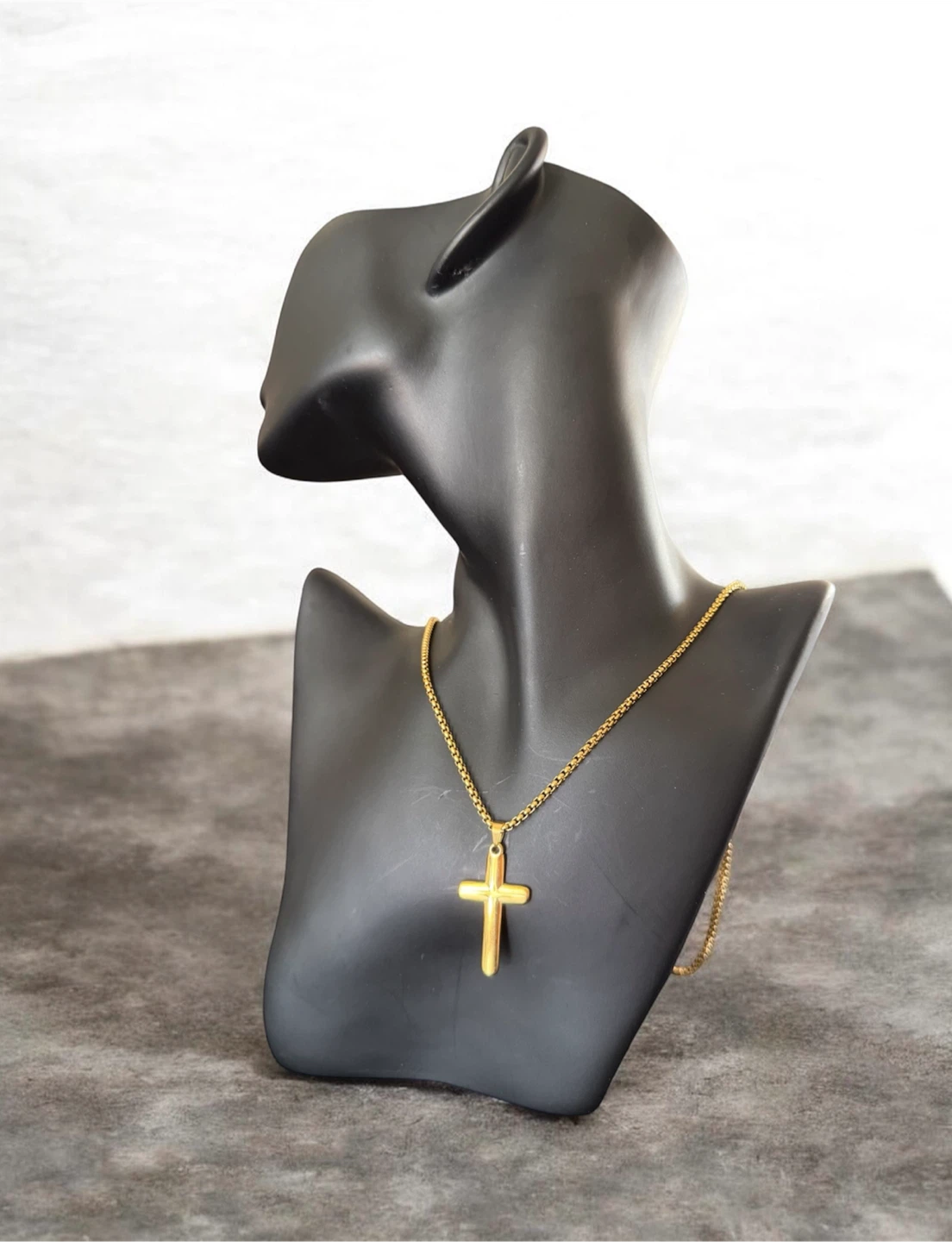 Gold Tone Stainless Steel Cross Necklace - photo 2