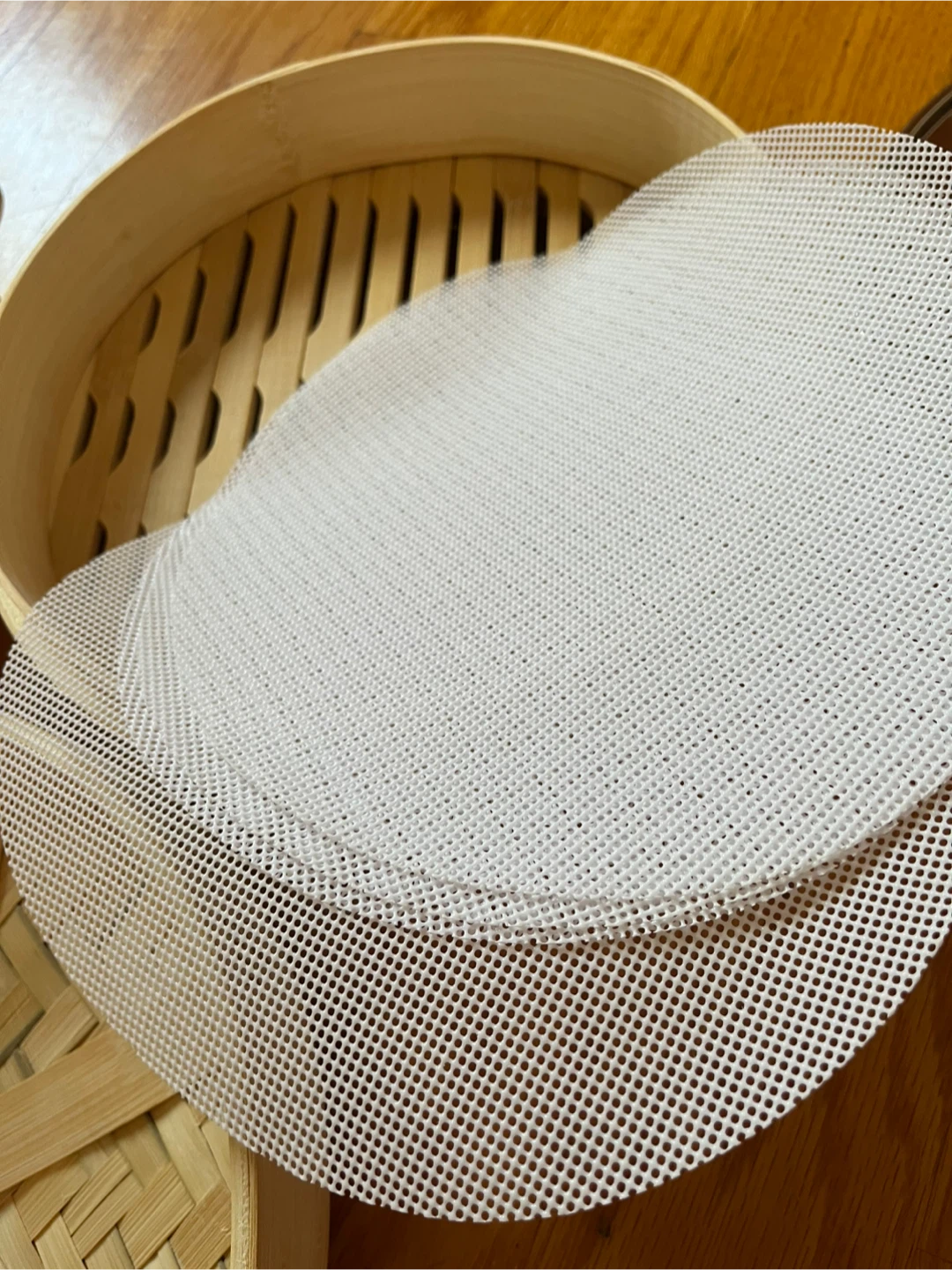 Three Way Cut Bamboo Steamer Set with Liners - photo 4