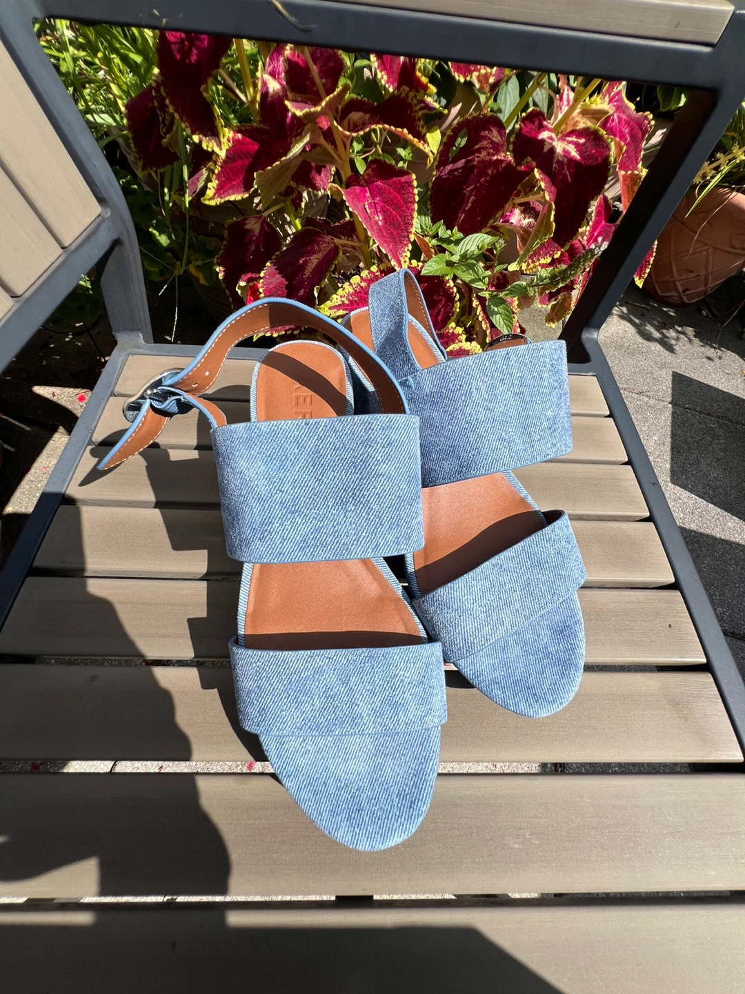 AEROSOLES Denim Platform Sandals Size 9
