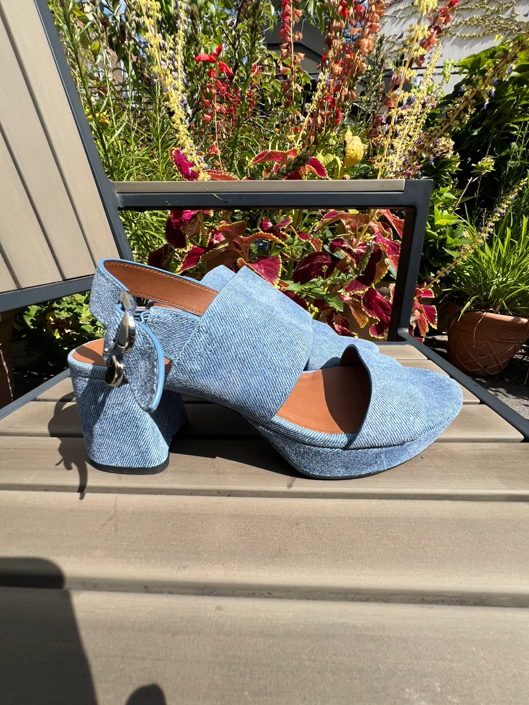 AEROSOLES Denim Platform Sandals Size 9 - photo 2