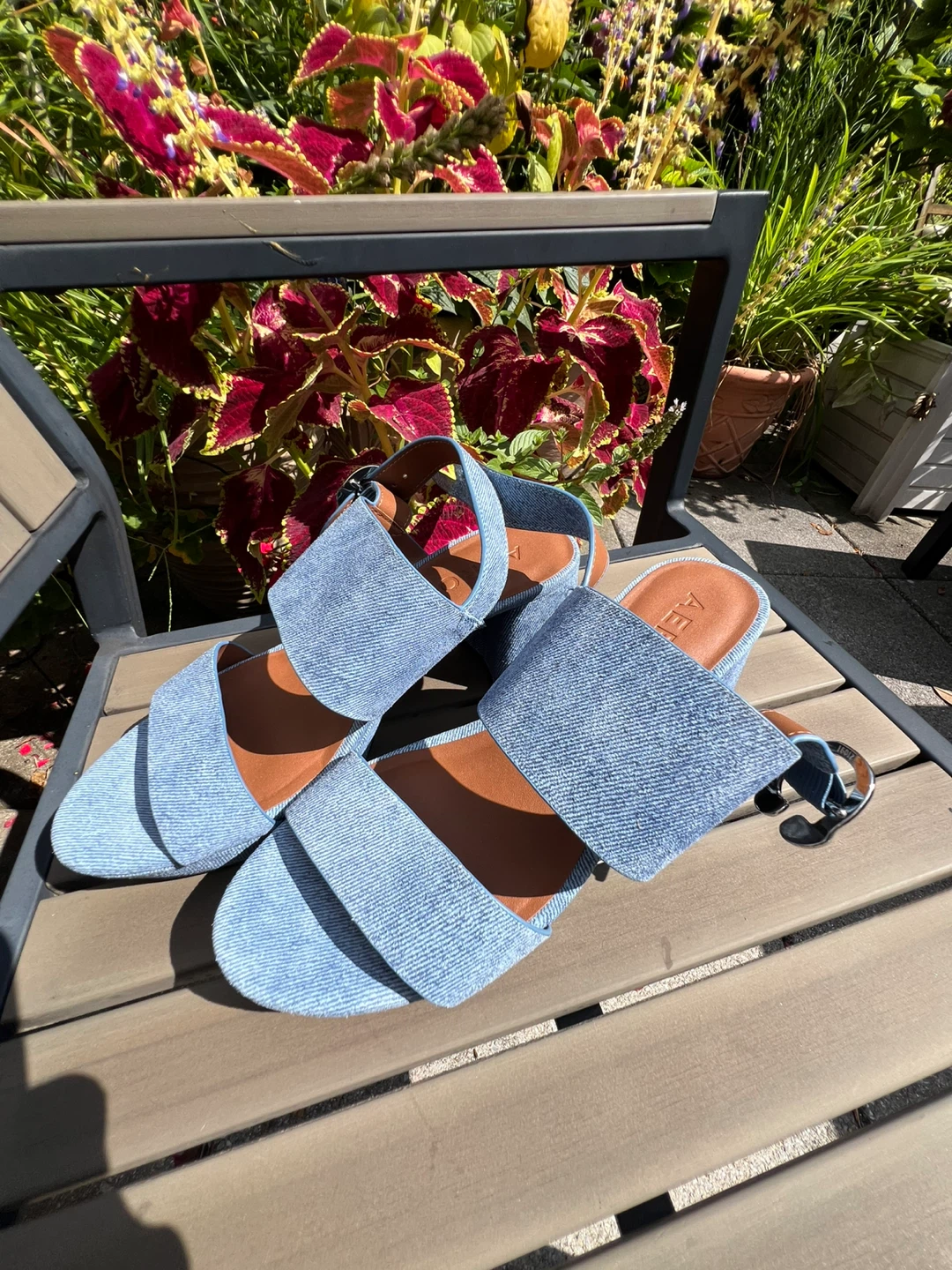 AEROSOLES Denim Platform Sandals Size 9 - photo 3