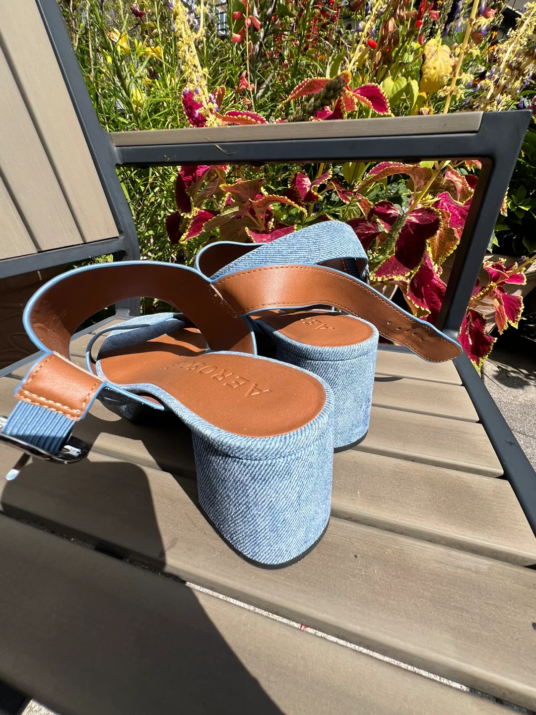 AEROSOLES Denim Platform Sandals Size 9 - photo 4