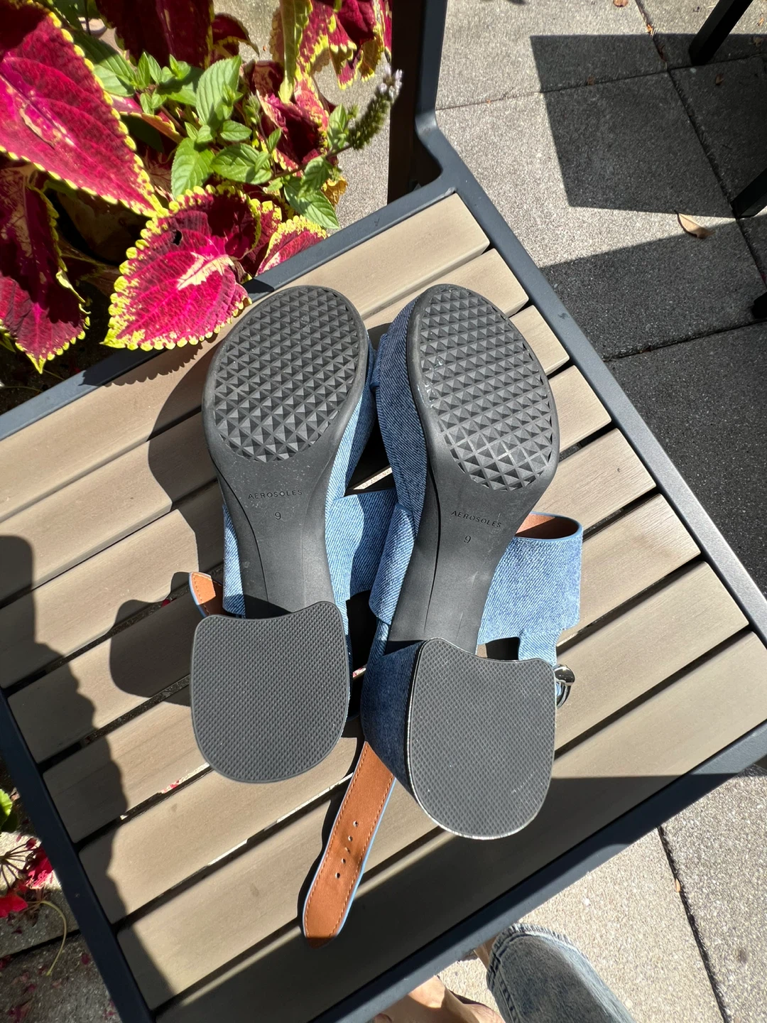 AEROSOLES Denim Platform Sandals Size 9 - photo 5