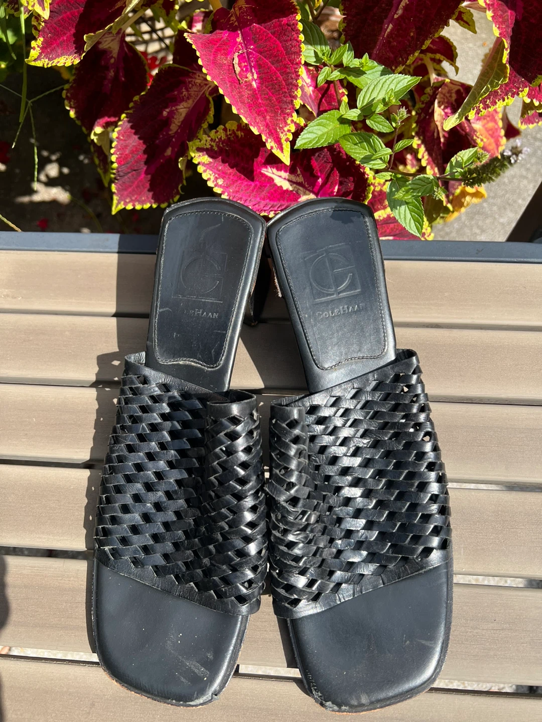 Cole Haan Black Woven Mules Heels Size 8.5 - photo 2