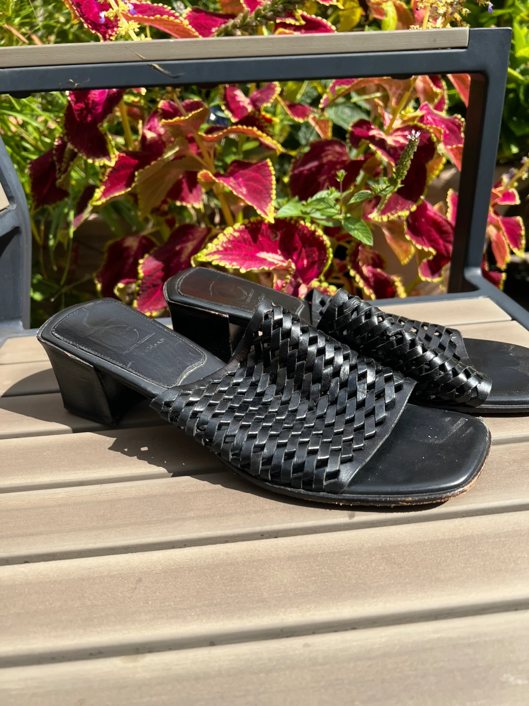 Cole Haan Black Woven Mules Heels Size 8.5 - photo 3